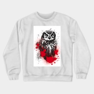 Northern Hawk Owl Painting Crewneck Sweatshirt